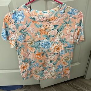 Loft vintage soft T-shirt in pale, pink flower pattern